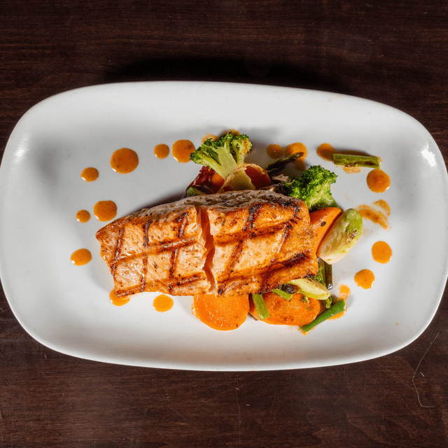 Salmon Barbaresco, Grilled.